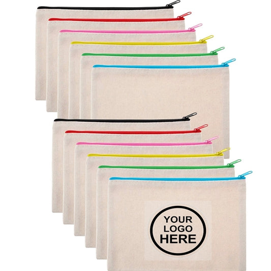 Cotton Canvas Zipper Bag(Medium size)
