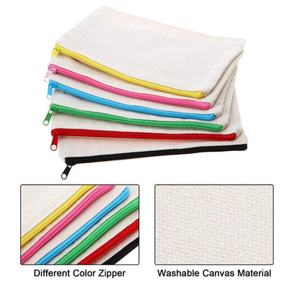 Cotton Canvas Zipper Bag(Medium size)
