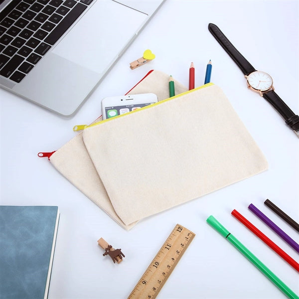 Cotton Canvas Zipper Bag(Medium size)