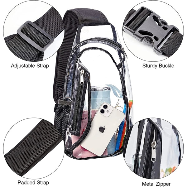 Clear Crossbody Bag with Front Pocket