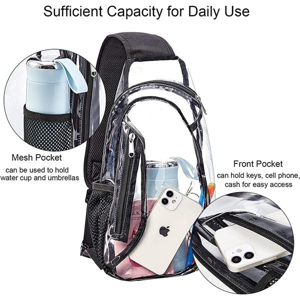 Clear Crossbody Bag with Front Pocket