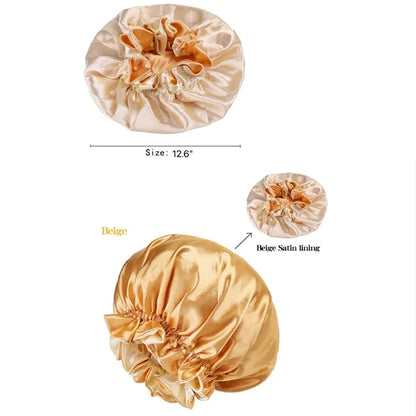 Double Layer Silky Shower Cap