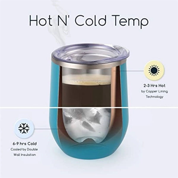 12 Oz. Powder Coated Insulated Wine Glass