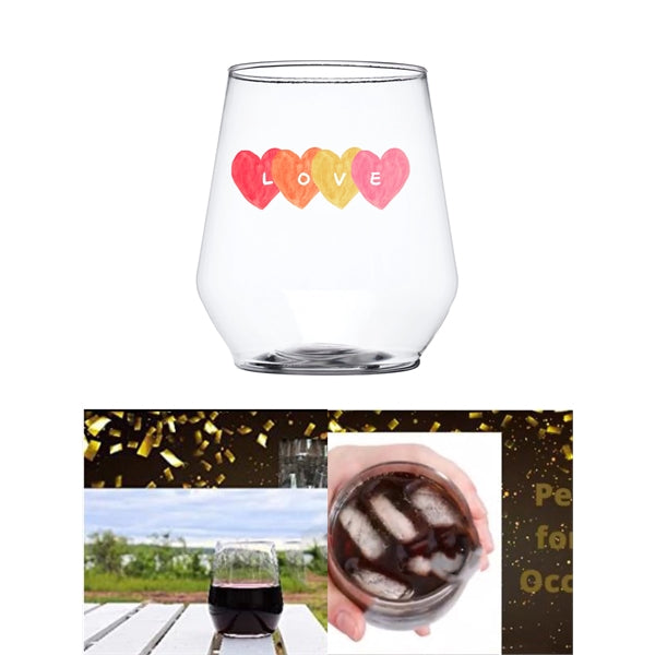 12 Oz. Reserv Stemless Plastic Wine Glasses