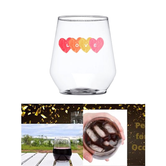 12 Oz. Reserv Stemless Plastic Wine Glasses