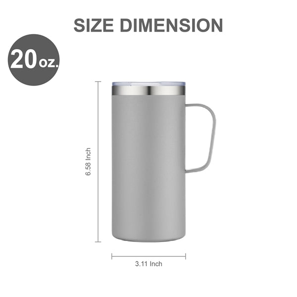 20oz.Travel Stainless Insulated w/ Lid & Handle for Hot&Iced