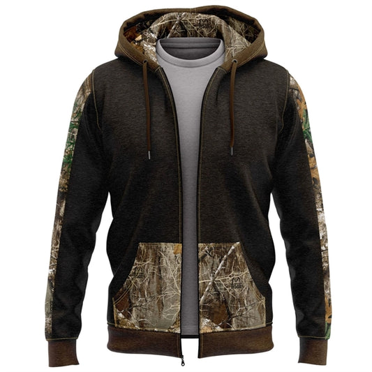 310 GSM interlock fleece men's full zip Hoodie