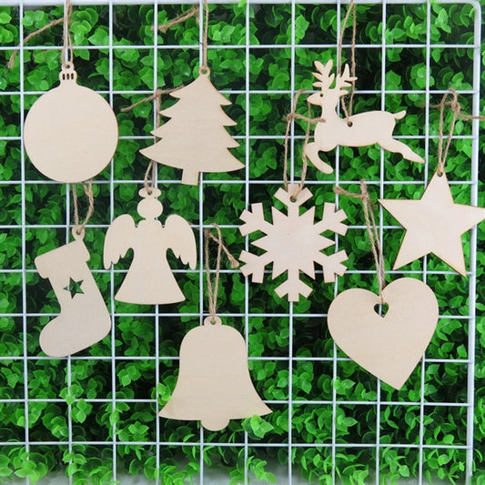 Christmas Wood Pendant 10 Pieces Set