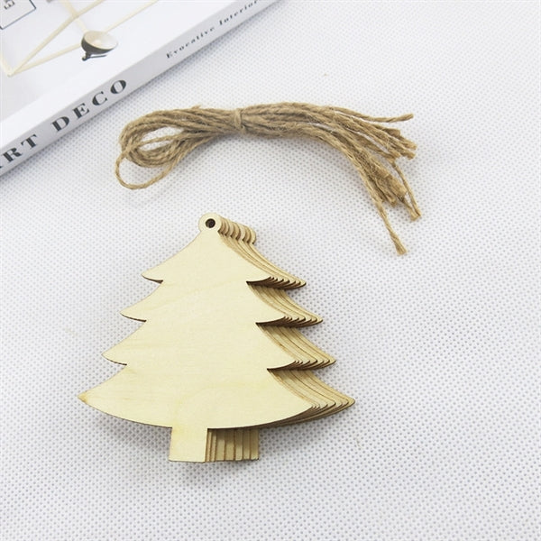 Christmas Wood Pendant 10 Pieces Set
