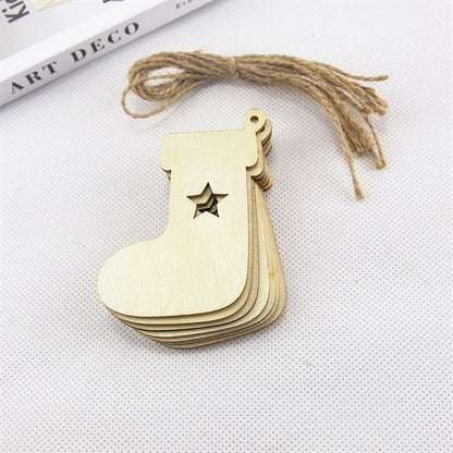Christmas Wood Pendant 10 Pieces Set