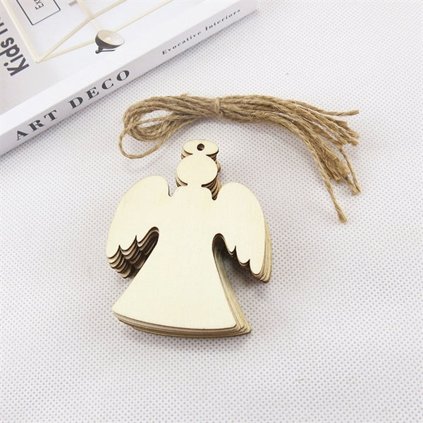 Christmas Wood Pendant 10 Pieces Set