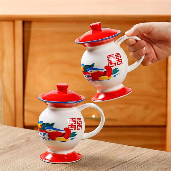 13 oz.Funny Vintage Chinese Ceramic Mugs