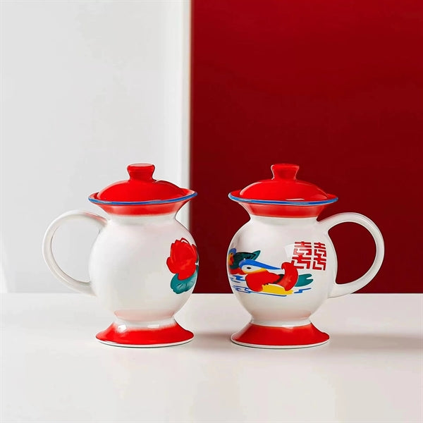 13 oz.Funny Vintage Chinese Ceramic Mugs