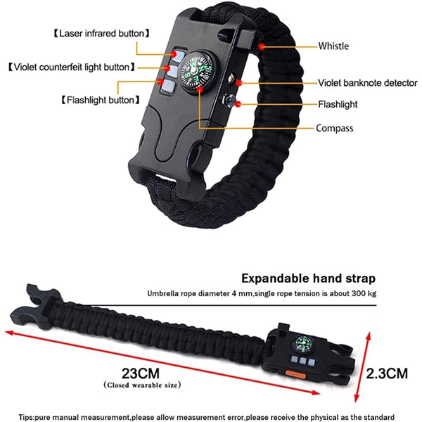 Multifunctional SOS Survival Bracelet