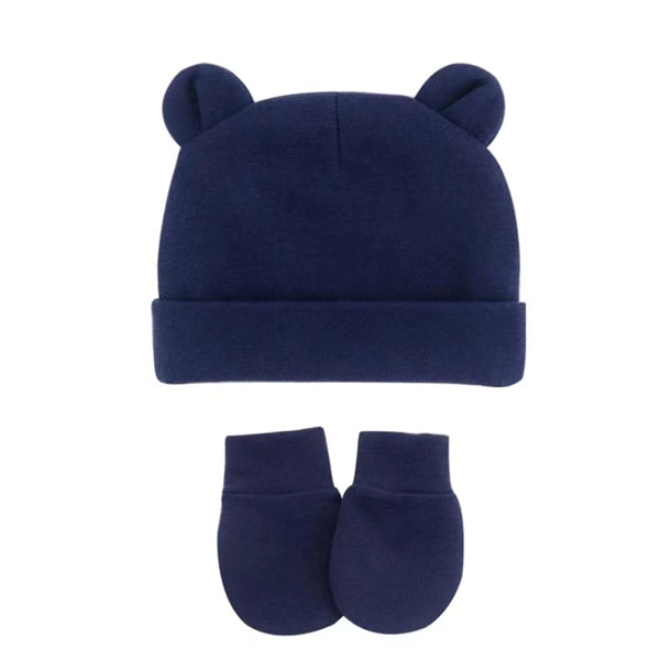 Baby Animal Shape Hat With Mittens Set