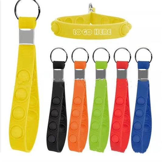 Silicone Push Pop Bubble Wristband Keychain