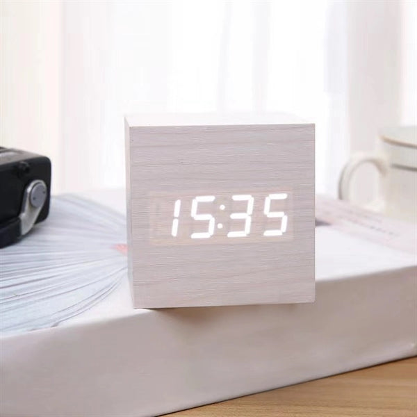 Cube Desk Digital Alarm Clock Displays