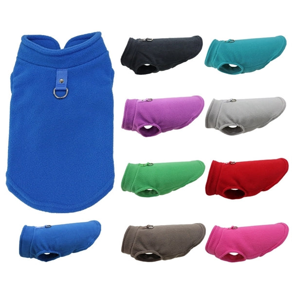 Pure Color Custom Polar Fleece Pet Dog Coat Clothing