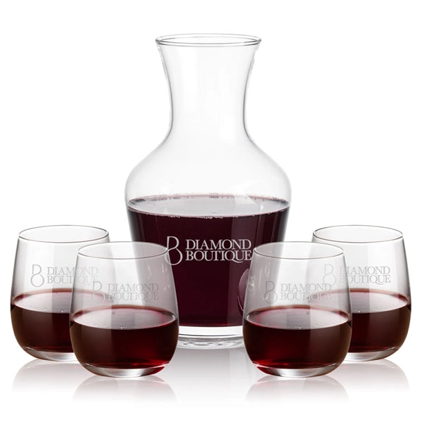 Summit Carafe & Crestview Stemless Wine Set