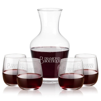 Summit Carafe & Crestview Stemless Wine Set