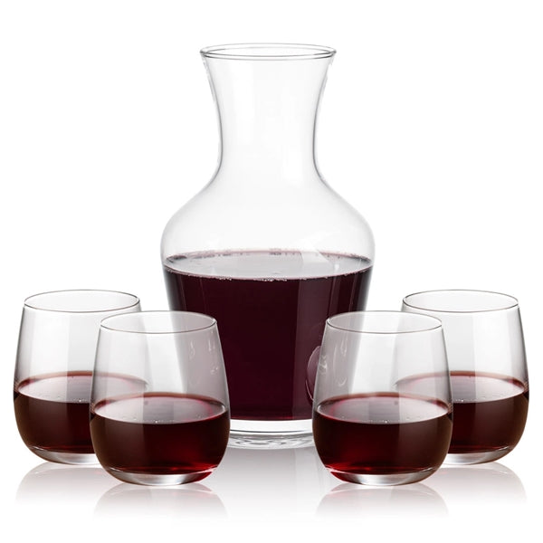 Summit Carafe & Crestview Stemless Wine Set