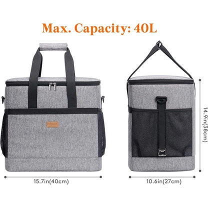 12-Can Double Zip IceChip Cooler Bag Both Side Mesh Pocket