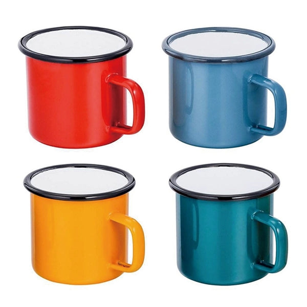 Camping Tin Enamel Mug with Handle 16/12/8.5 oz