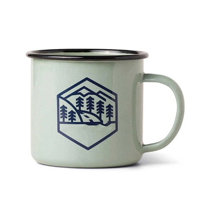 Camping Tin Enamel Mug with Handle 16/12/8.5 oz