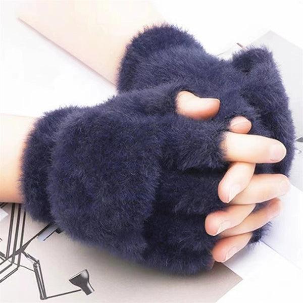 Female Fingerless Flip over Gloves