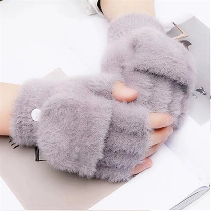 Female Fingerless Flip over Gloves