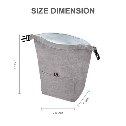 Insulated Lunch Cooler Bag w/ Exterior Pocket & Air Tight Se