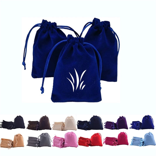 Velvet bag with drawstring