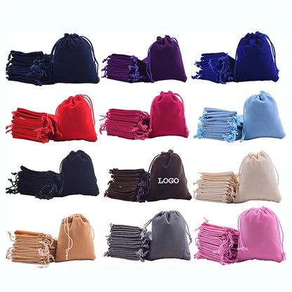 Velvet bag with drawstring