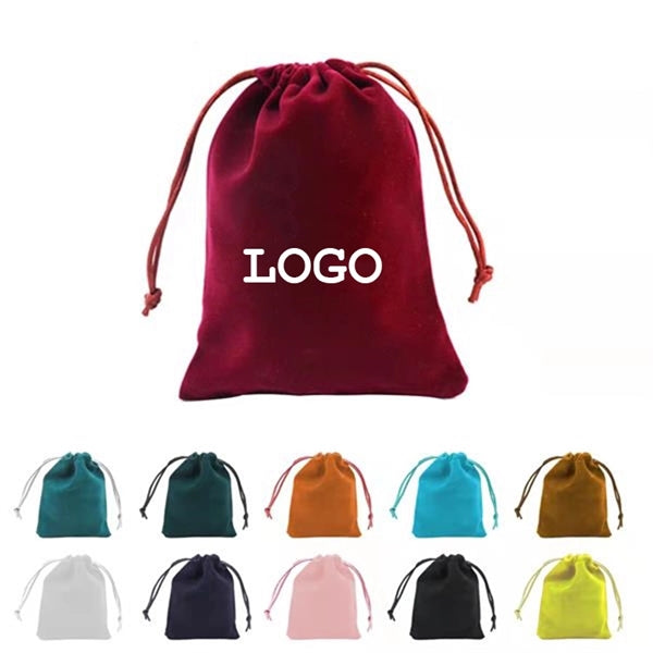 Velvet bag with drawstring