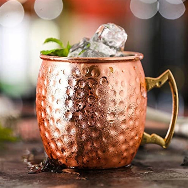 12OZ Hammered Copper Stainless Steel Moscow Mule