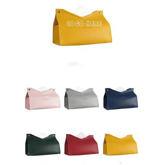 Triangle Tissue Leather Box Holder