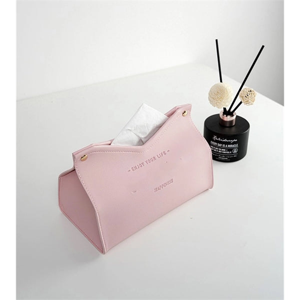 Triangle Tissue Leather Box Holder