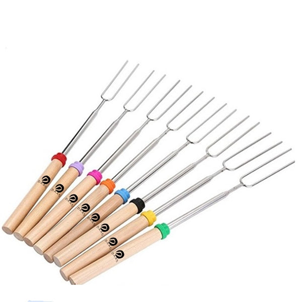 8-piece  Wooden Handle Fork BBQ Set
