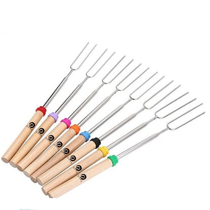 8-piece  Wooden Handle Fork BBQ Set
