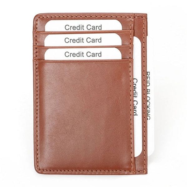 RFID Front Pocket Minimalist Blocking Leather Slim Wallet