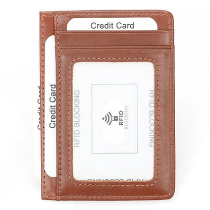RFID Front Pocket Minimalist Blocking Leather Slim Wallet