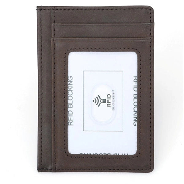 RFID Front Pocket Minimalist Blocking Leather Slim Wallet