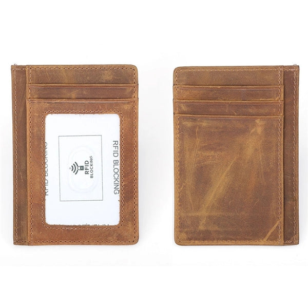 RFID Front Pocket Minimalist Blocking Leather Slim Wallet