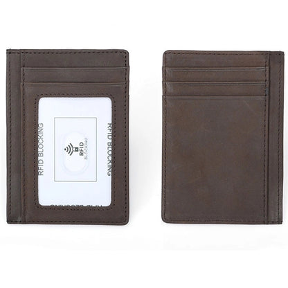 RFID Front Pocket Minimalist Blocking Leather Slim Wallet