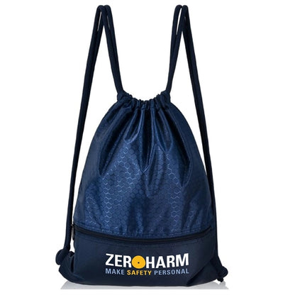 Football Shape Fabric Drawstring Bag W/ Zipper