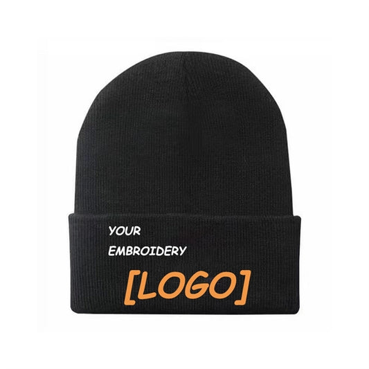 Classic Cuff Beanie Embroidered Knitted Hat