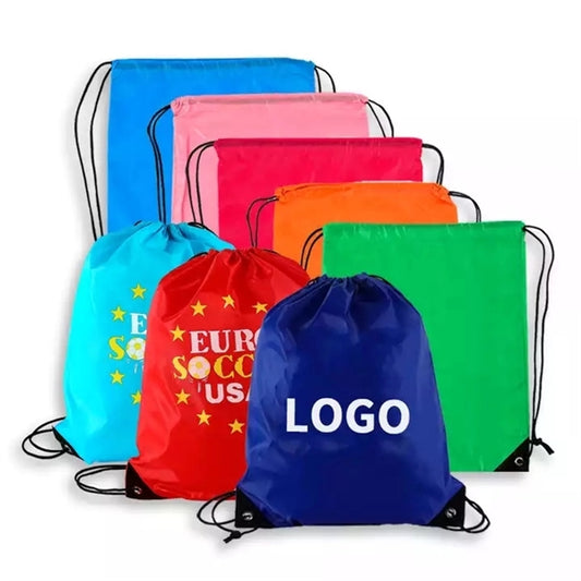 GYM Sports Polyester Backpack Drawstring Shopping Bag