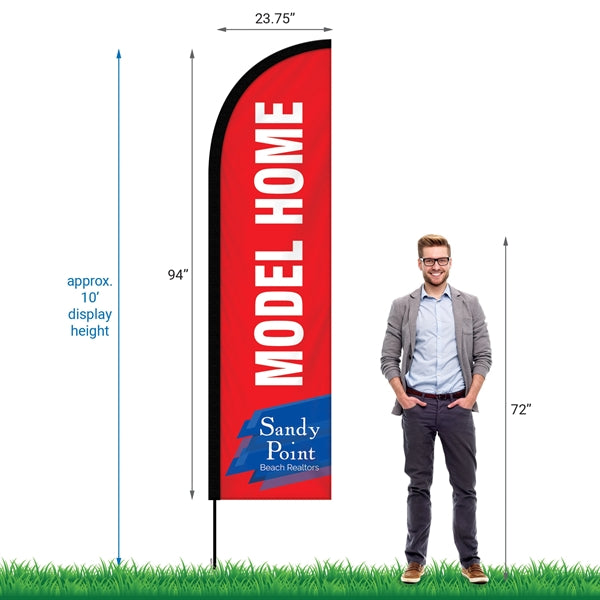 8' Digitally Printed Single Reverse Half Drop Banner