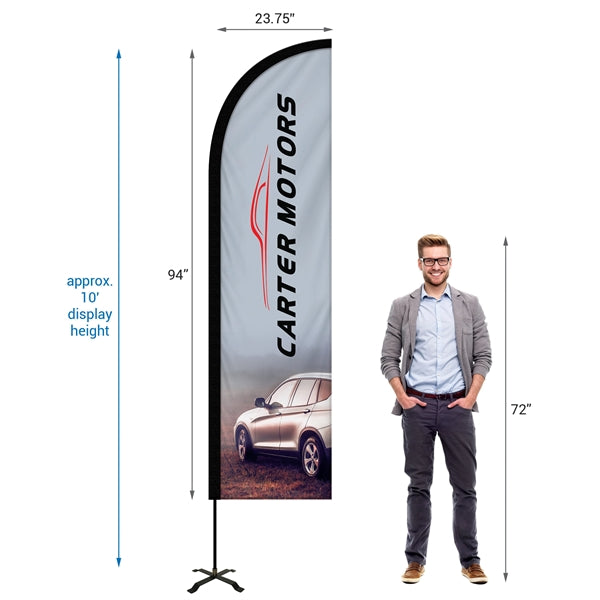 8' Portable Double Sided Half Drop Kit w/ Cross Base