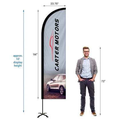 8' Portable Double Sided Half Drop Kit w/ Cross Base